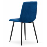 Eetkamerstoel - marineblauw - fluweel - 3 stuks