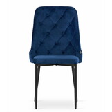 Eetkamerstoel - fluweel - marineblauw - 2 stuks