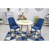 Eetkamerstoel - fluweel - marineblauw - 2 stuks