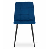 Fluwelen eetkamerstoel - marineblauw - 2 stuks