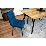 Fluwelen eetkamerstoel - marineblauw - 2 stuks