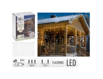 Kerstverlichting gordijn warm wit led - 200x70cm - Buiten - Flash