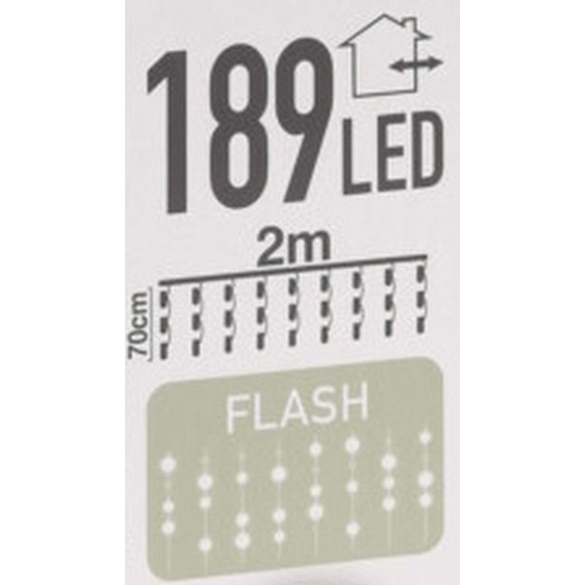 Kerstverlichting gordijn warm wit led - 200x70cm - Buiten - Flash