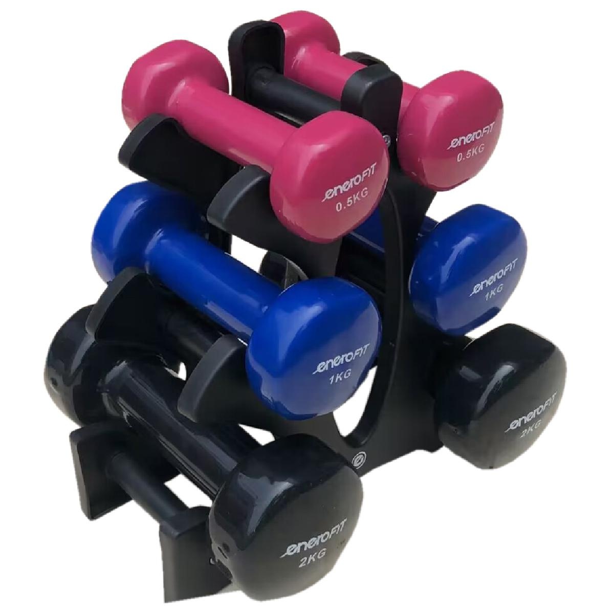 Dumbellset met rek - 7kg - ENERO FIT