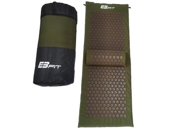 Acupressuurmat - groen bruin - 128x48x2cm - EB Fit
