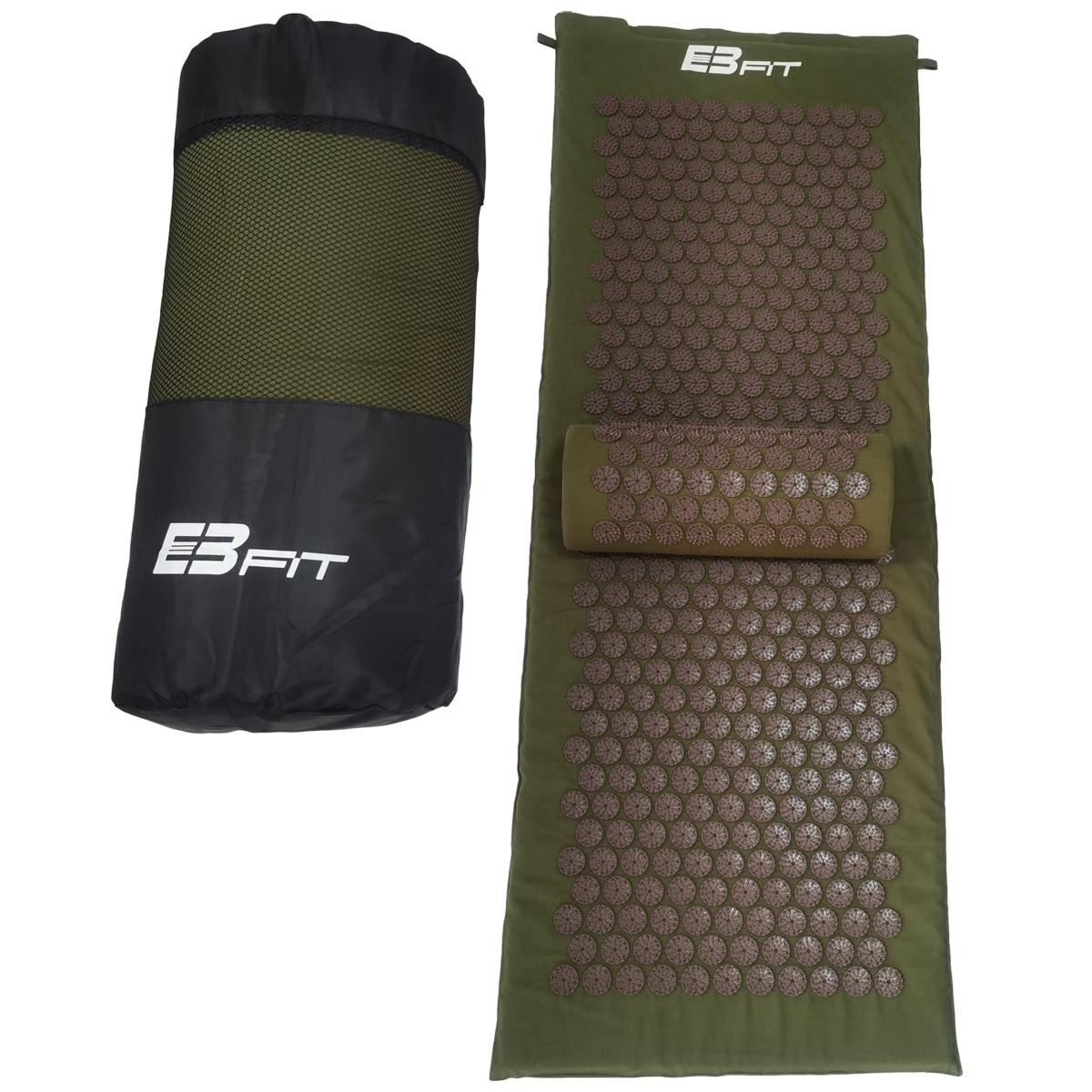 Acupressuurmat - groen bruin - 128x48x2cm - EB Fit