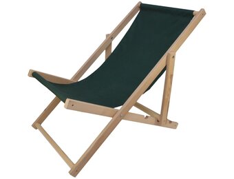 Strandstoel - hout - klassiek - militair groen