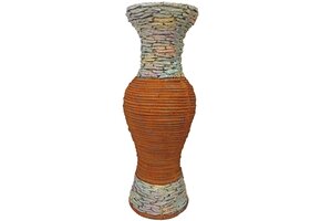 Tuinvaas - 23.5x23x63,5cm - bruin