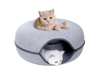 Honden & kattenmand - donkergrijs - pluche - ø100 cm