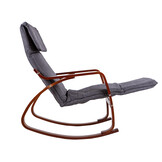 Relaxfauteuil schommelstoel - 97x70x70 cm - houten armsteunen