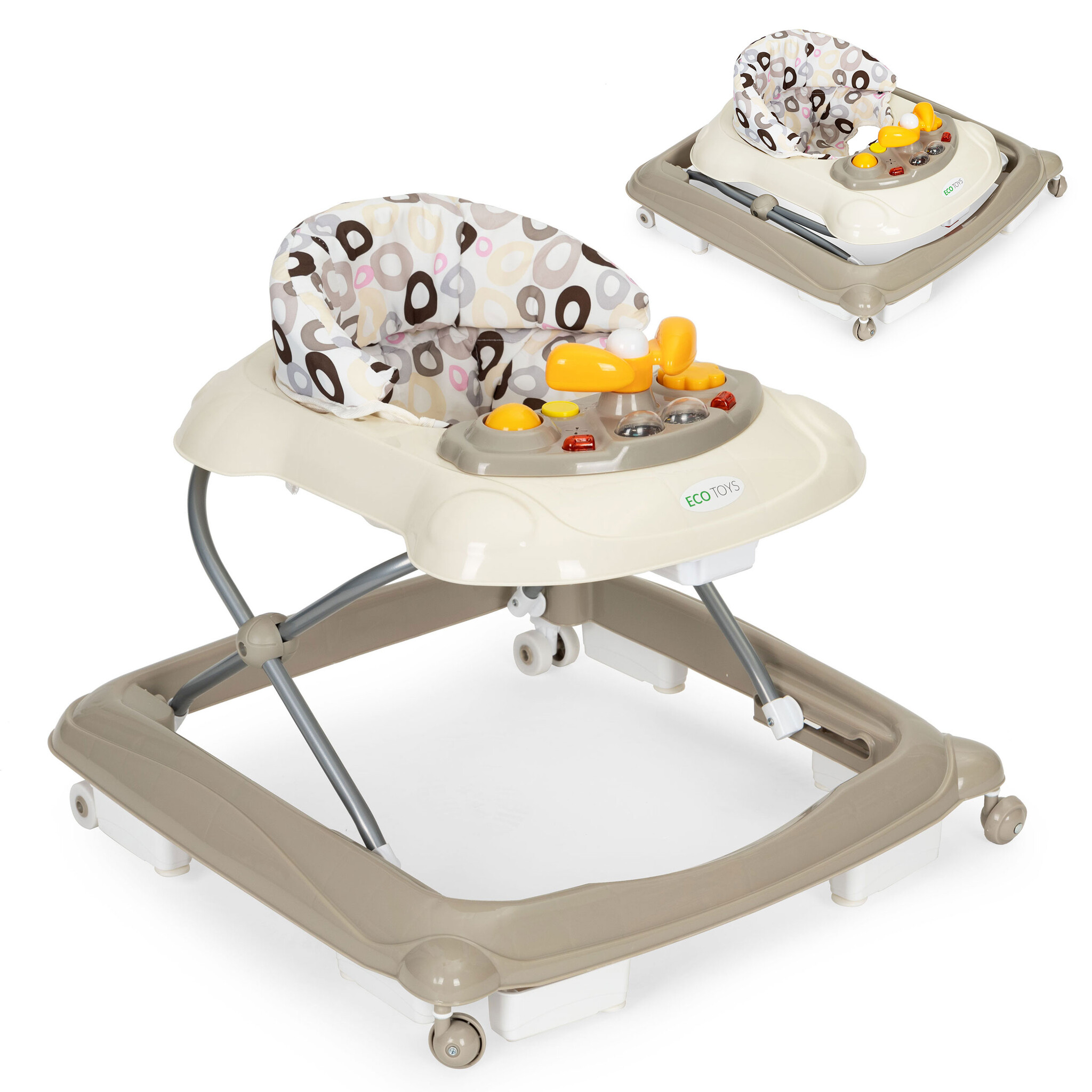 Loopstoel - multimediapaneel - LED & geluiden - beige