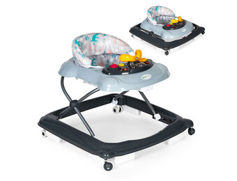 Loopstoel - multimediapaneel - LED & geluiden - zwart grijs