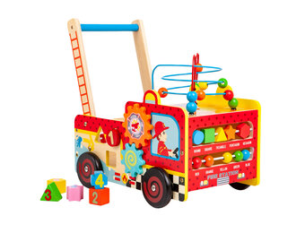 Houten loopwagen brandweer - educatief - 45x30x40cm