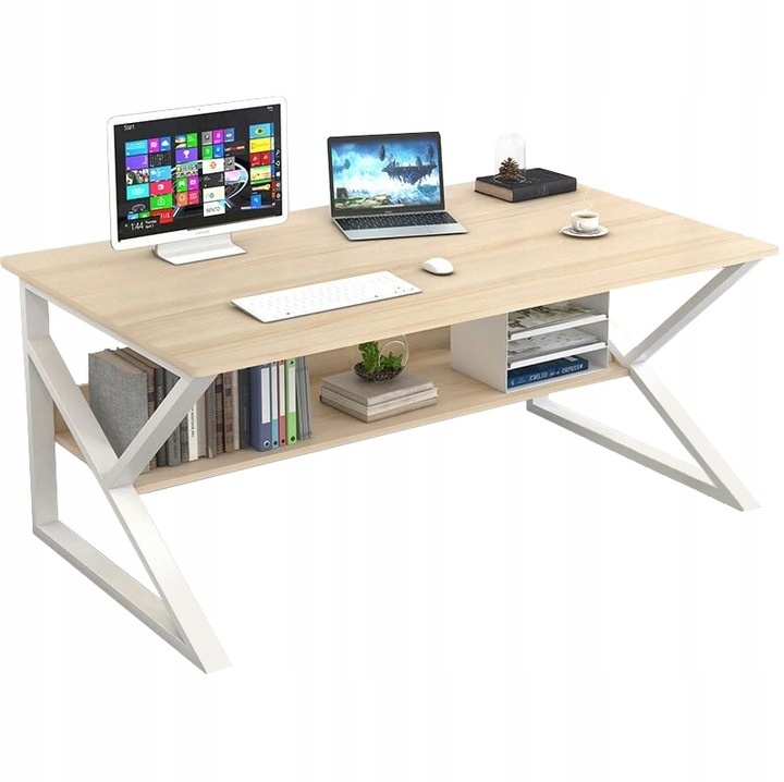Bureautafel - 100x60cm - lichtbruin wit