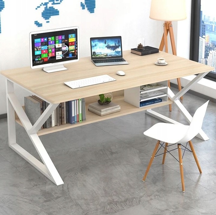 Bureautafel - 100x60cm - lichtbruin wit