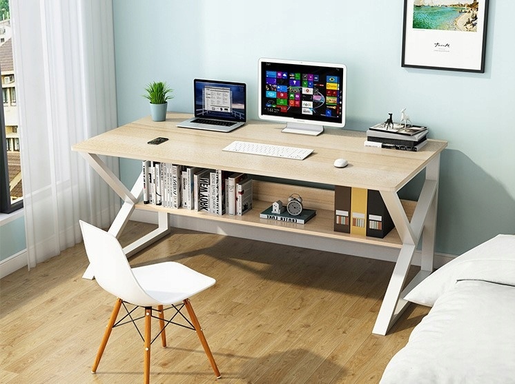 Bureautafel - 100x60cm - lichtbruin wit