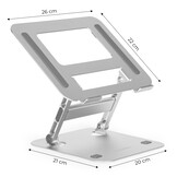 Laptopstandaard verstelbaar - aluminium - opvouwbaar - 25x20x15cm