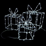 Led kerstcadeau verlichting - 190LED - koud wit - set van 3