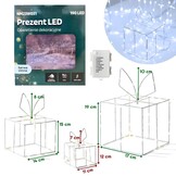 Led kerstcadeau verlichting - 190LED - koud wit - set van 3