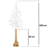 Kunstkerstboom - wit - 200 cm - realistische stam