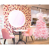 Roze kunstkerstboom - 180 cm - met standaard