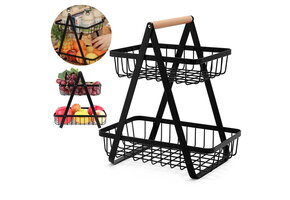 Etagere fruitmand - metaal - tweelaags - decoratief