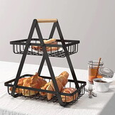 Etagere fruitmand - metaal - tweelaags - decoratief