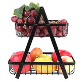 Etagere fruitmand - metaal - tweelaags - decoratief