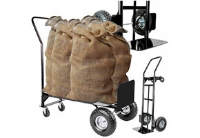 Opvouwbare steekwagen - 2-in-1 - zwart