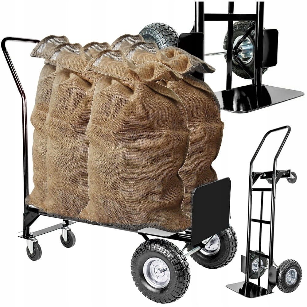 Opvouwbare steekwagen - 2-in-1 - zwart