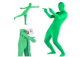 Groen scherm kostuum - maat L