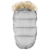 Grijze voetenzak kinderwagen - bont - tas - hoes - 90x45 cm