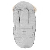 Grijze voetenzak kinderwagen - bont - tas - hoes - 90x45 cm