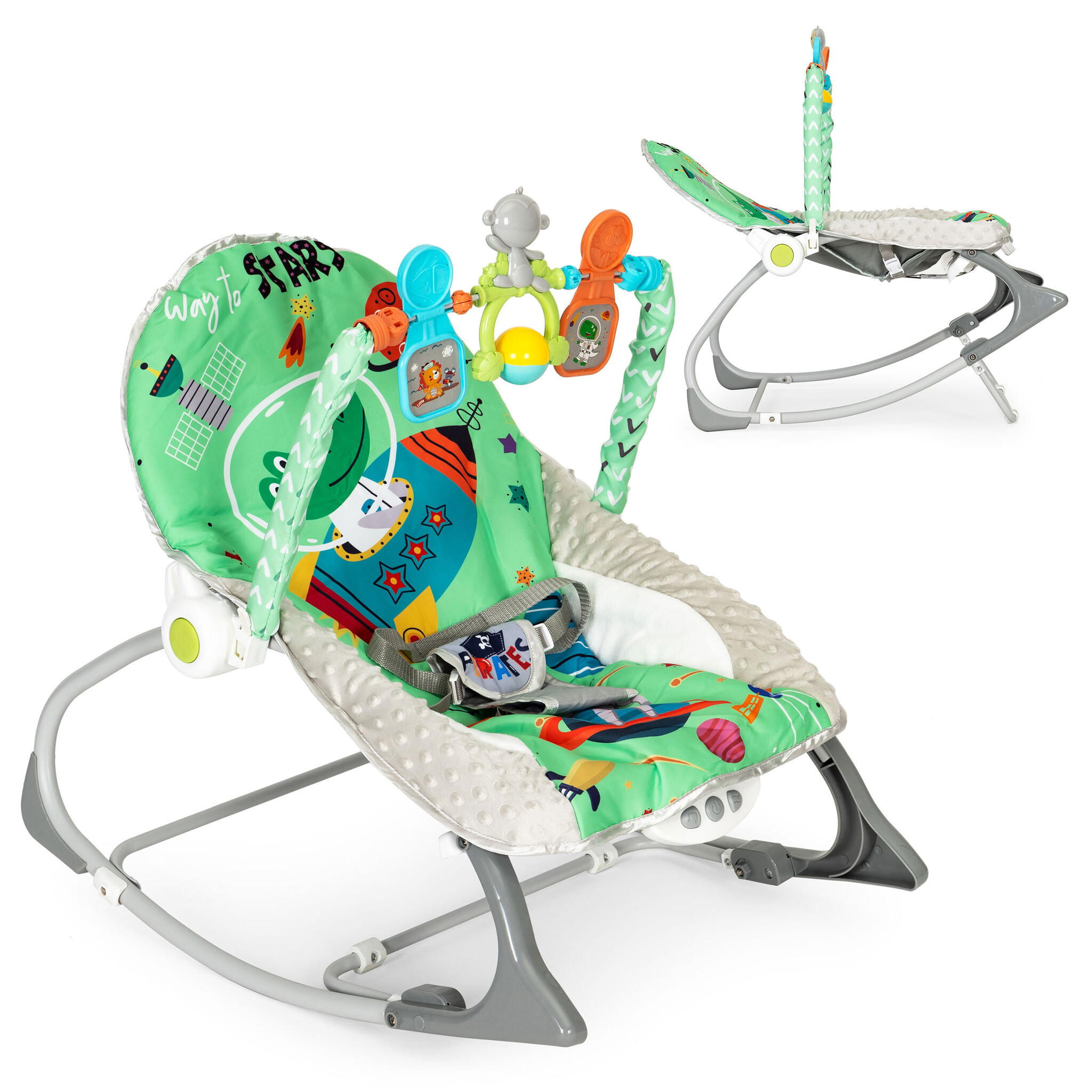 Wipstoel baby - 58x66x46 cm - ruimtevaart thema