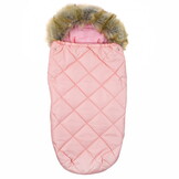 Roze voetenzak kinderwagen - bont - tas - hoes - 90x45 cm