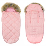 Roze voetenzak kinderwagen - bont - tas - hoes - 90x45 cm