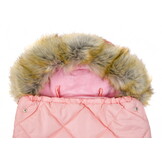 Roze voetenzak kinderwagen - bont - tas - hoes - 90x45 cm
