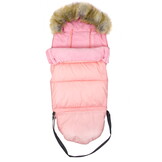 Roze voetenzak - kinderwagen - bont - tas - hoes - 110x45 cm
