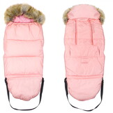 Roze voetenzak - kinderwagen - bont - tas - hoes - 110x45 cm