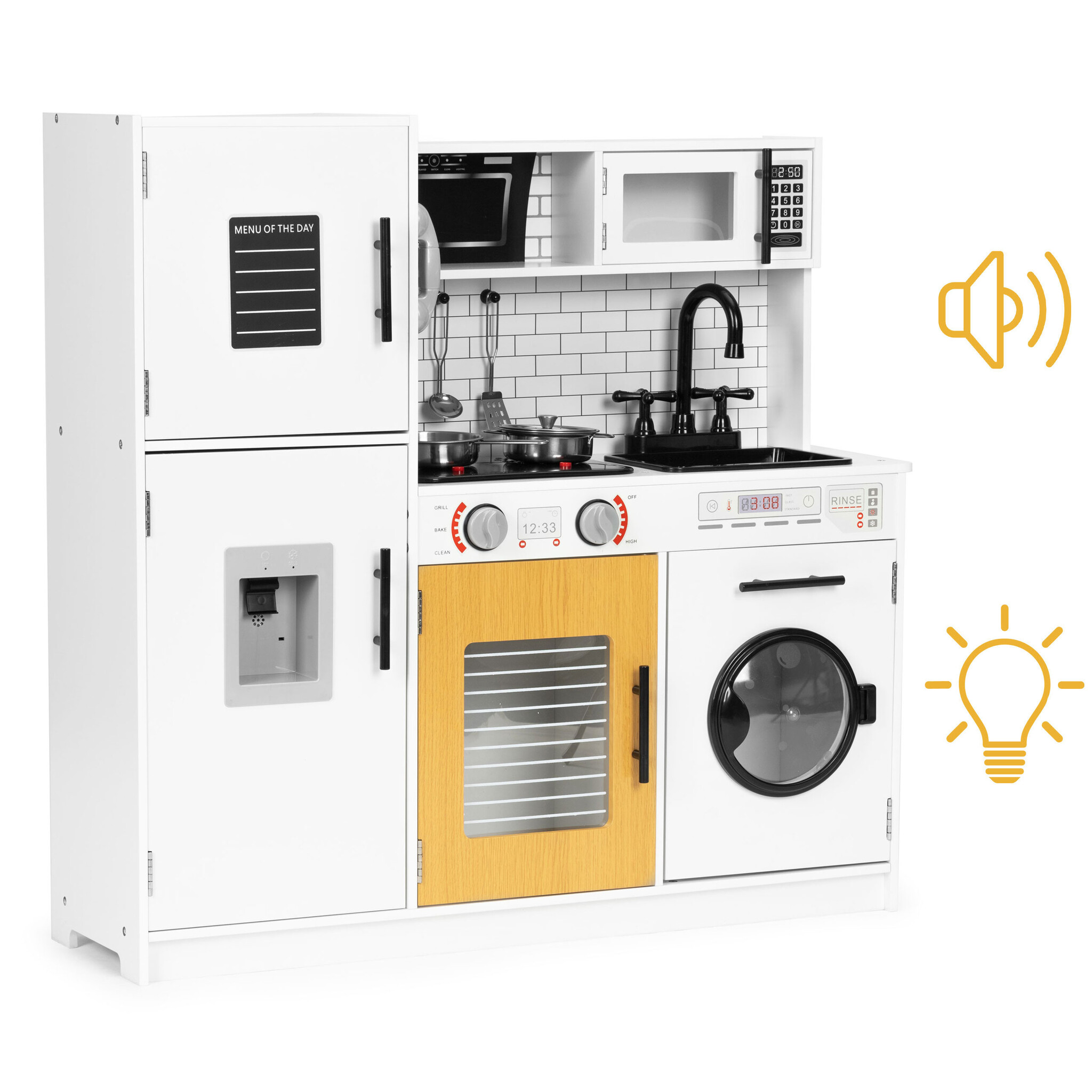 Houten kinderkeuken - met geluid en licht - 3 jaar+