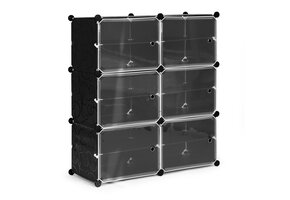 Modulaire schoenenkast - zwart - 60x30x90cm