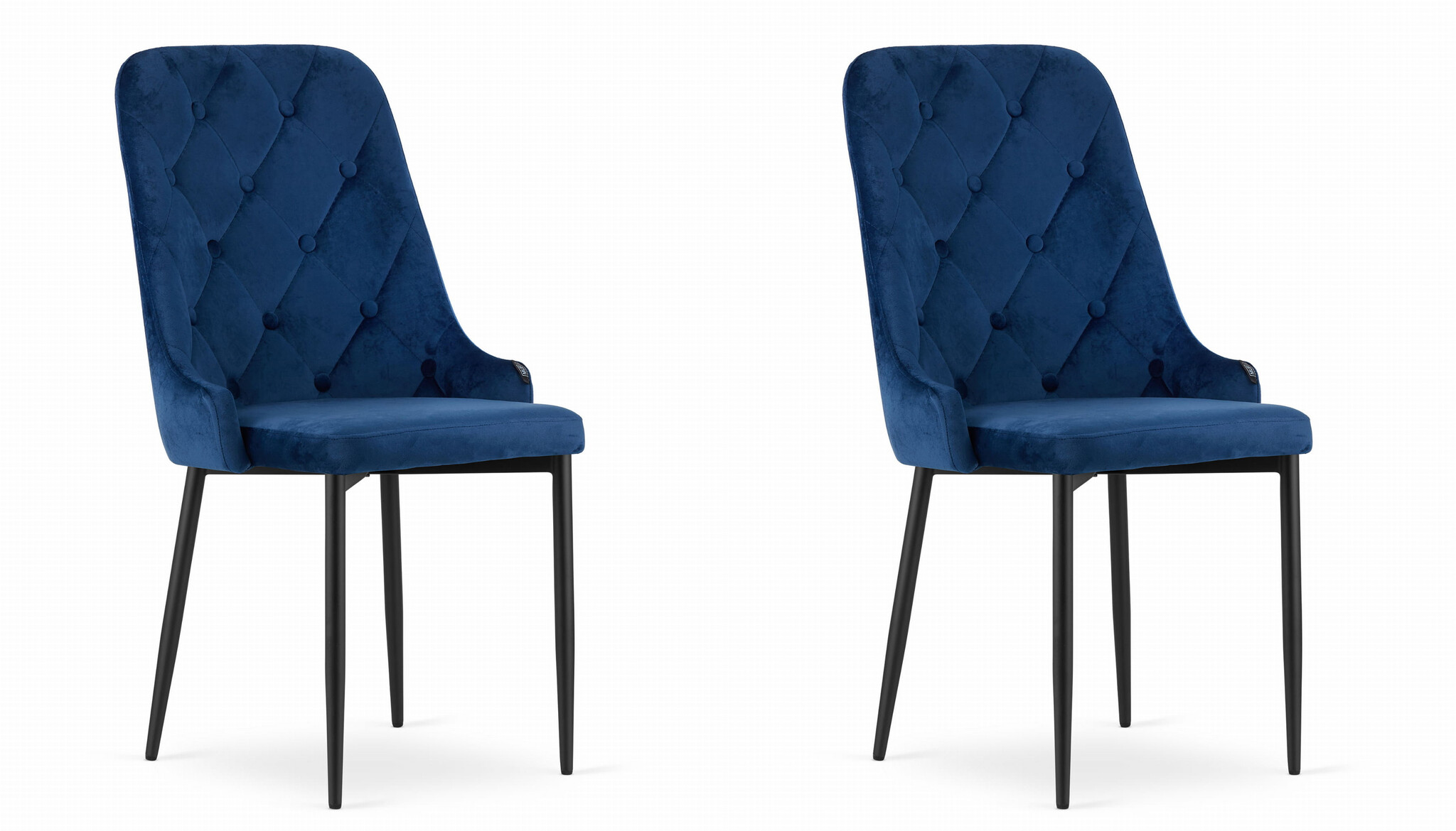 Eetkamerstoel - fluweel - marineblauw - 2 stuks