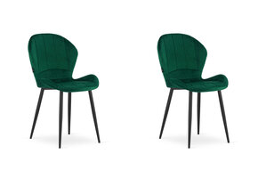 Eetkamerstoel - fluweel - groen - 2 stuks