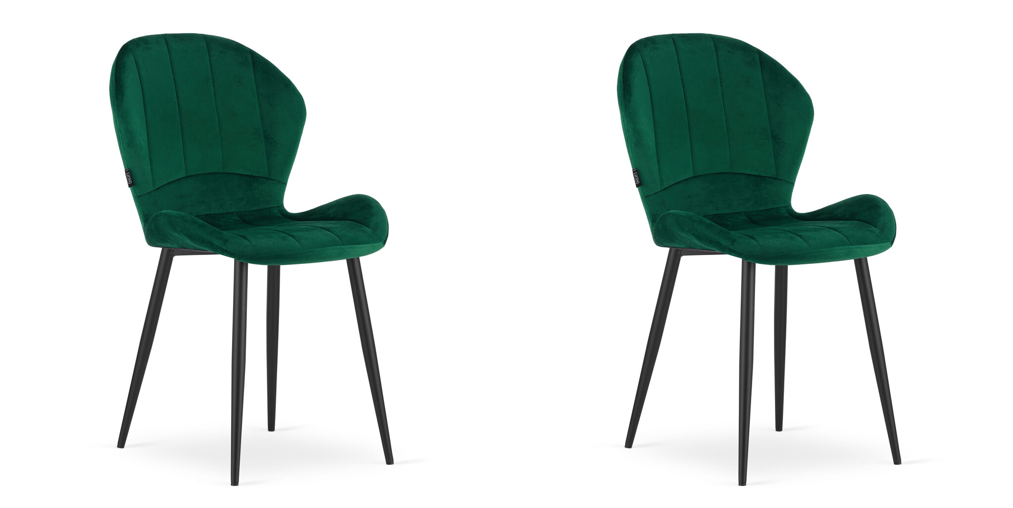 Eetkamerstoel - fluweel - groen - 2 stuks