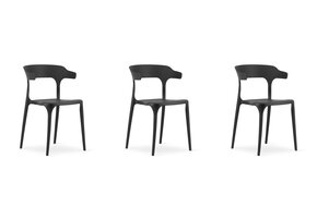 Zwarte design stoel - ULME - 3 stuks