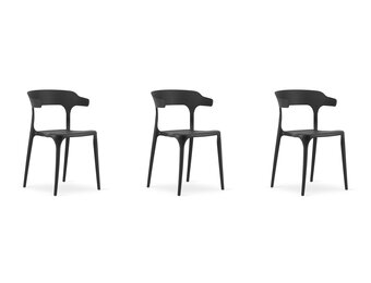 Zwarte design stoel - ULME - 3 stuks