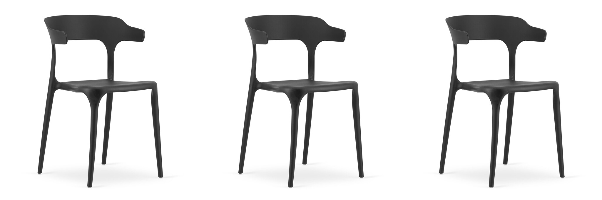 Zwarte design stoel - ULME - 3 stuks