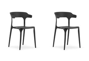 Zwarte design stoel - ULME - 2 stuks