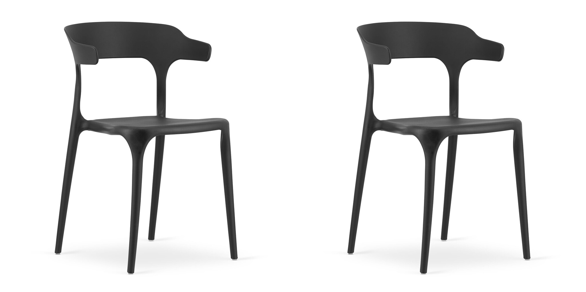 Zwarte design stoel - ULME - 2 stuks