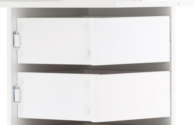 Hoekkaptafel met spiegel - wit - 111x54x141,5cm